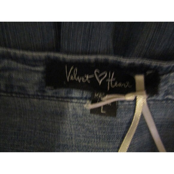 Velvet Heart Shirt NWT Blue Denim Blouse Button Front Womens Size L - Picture 6 of 7